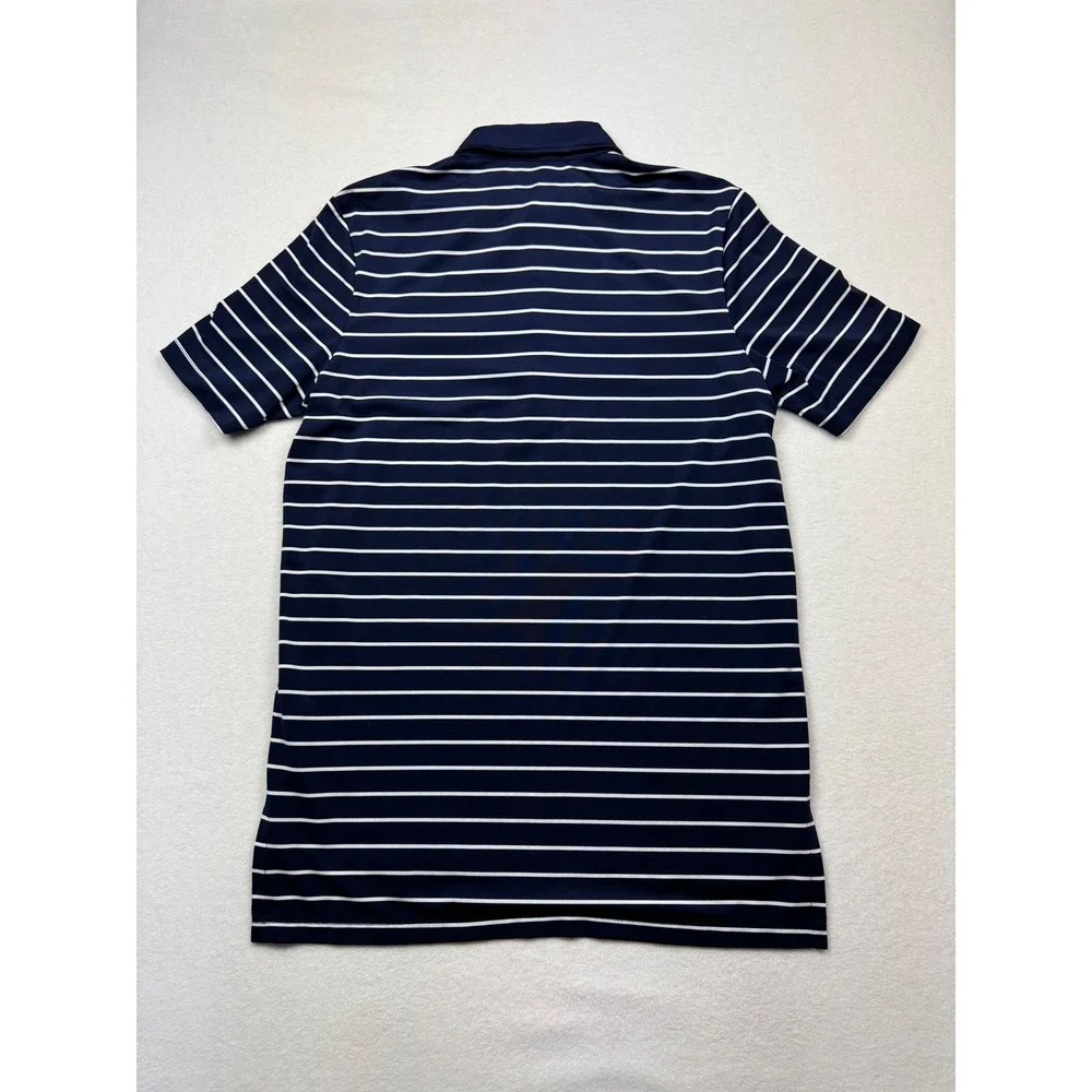 RLX Ralph Lauren Striped Polo Shirt Mens S Navy Blue White‎ Golf Performance